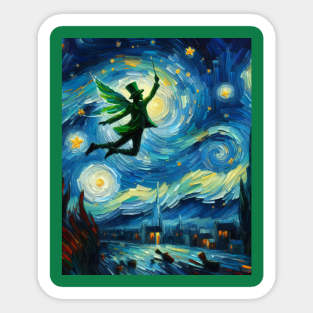 Fly Fairy at Starry Night Sticker